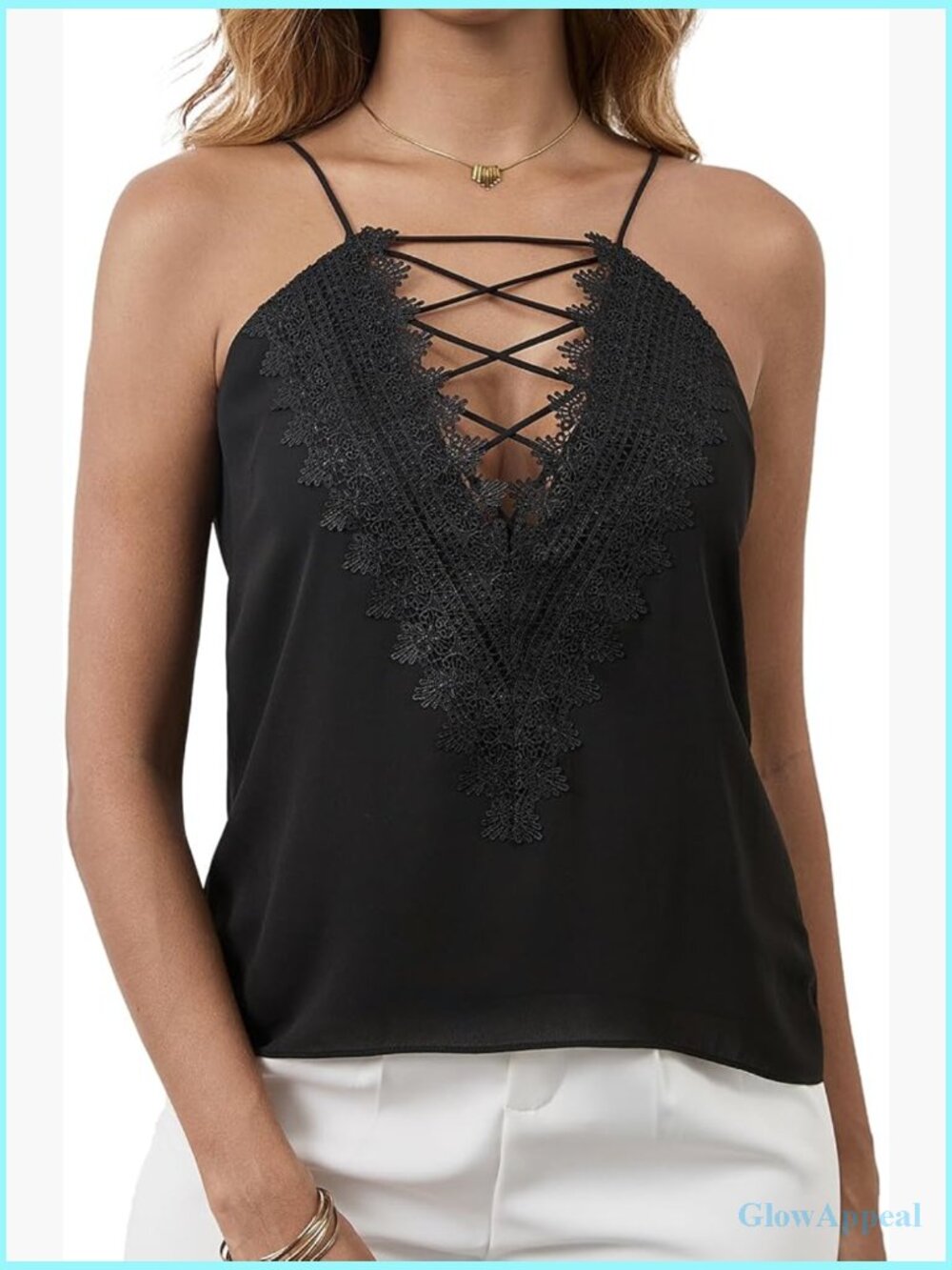 Sexy Spaghetti Strap Tank Top, Sleeveless V-Neck, Summer Y2k Going Out